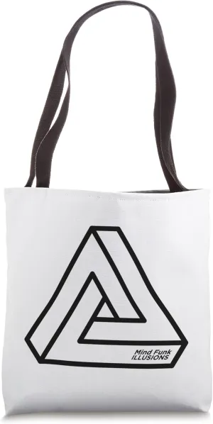 Penrose Triangle Optical Illusion Tote Bag