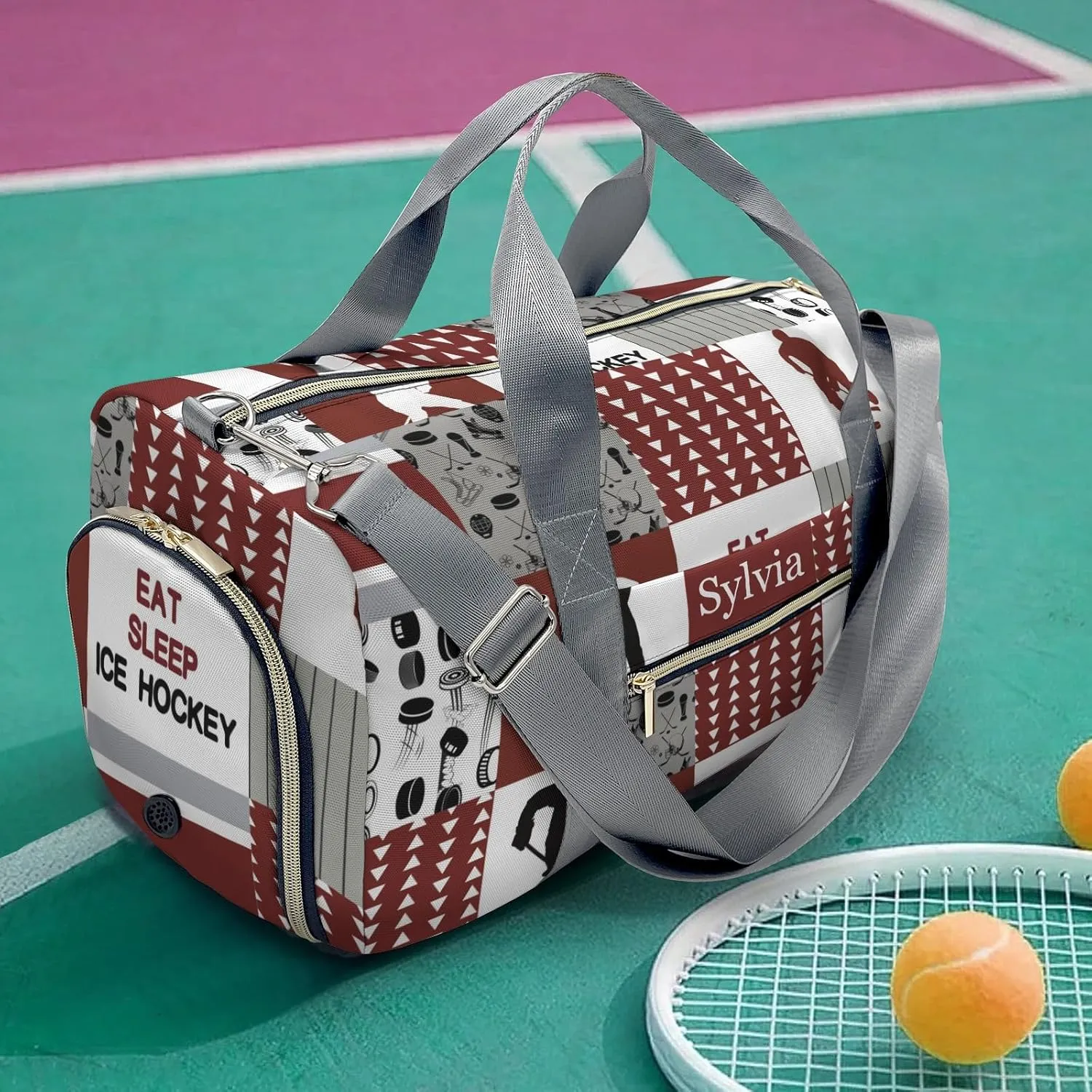 Personalized Ball Custom Multi-functional Travel Bag, Unisex Portable Duffel Bag, Short Distance Travel Assistant