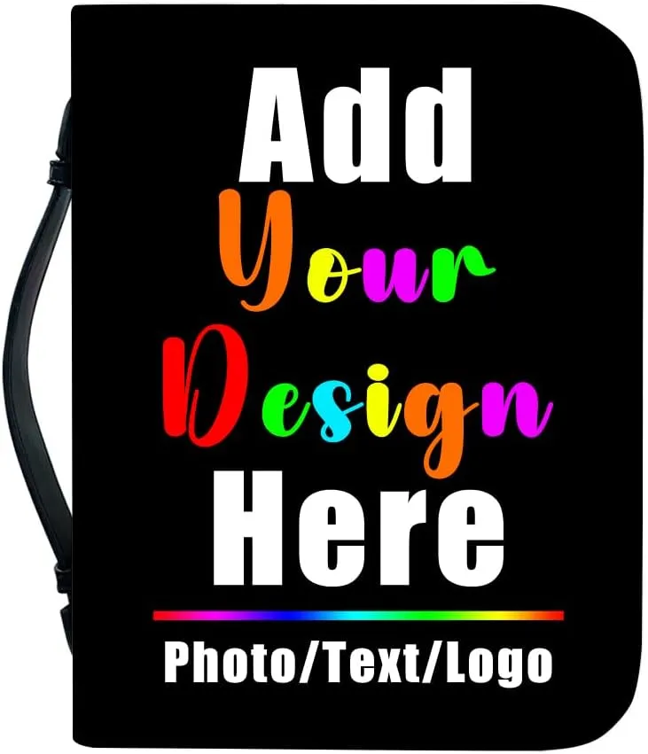 Personalized Bible Covers for Women Custom Name Photos Bible Case Bag for Women Lightweight Bible Holder, Black, Fit 6"x9" Bible