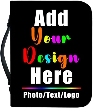 Personalized Bible Covers for Women Custom Name Photos Bible Case Bag for Women Lightweight Bible Holder, Black, Fit 6"x9" Bible