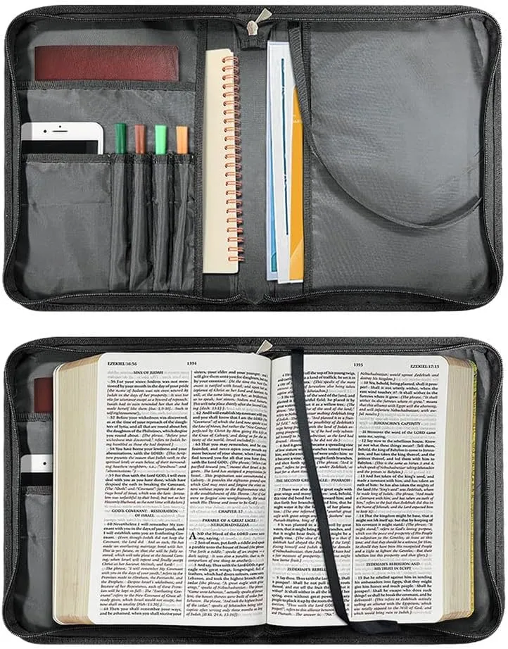 Personalized Bible Covers for Women Custom Name Photos Bible Case Bag for Women Lightweight Bible Holder, Black, Fit 6"x9" Bible