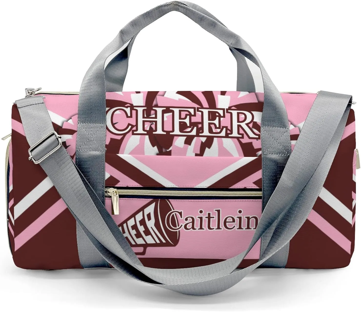 Personalized Cheer Pink Custom Multi-functional Travel Bag, Unisex Portable Duffel Bag, Short Distance Travel Assistant