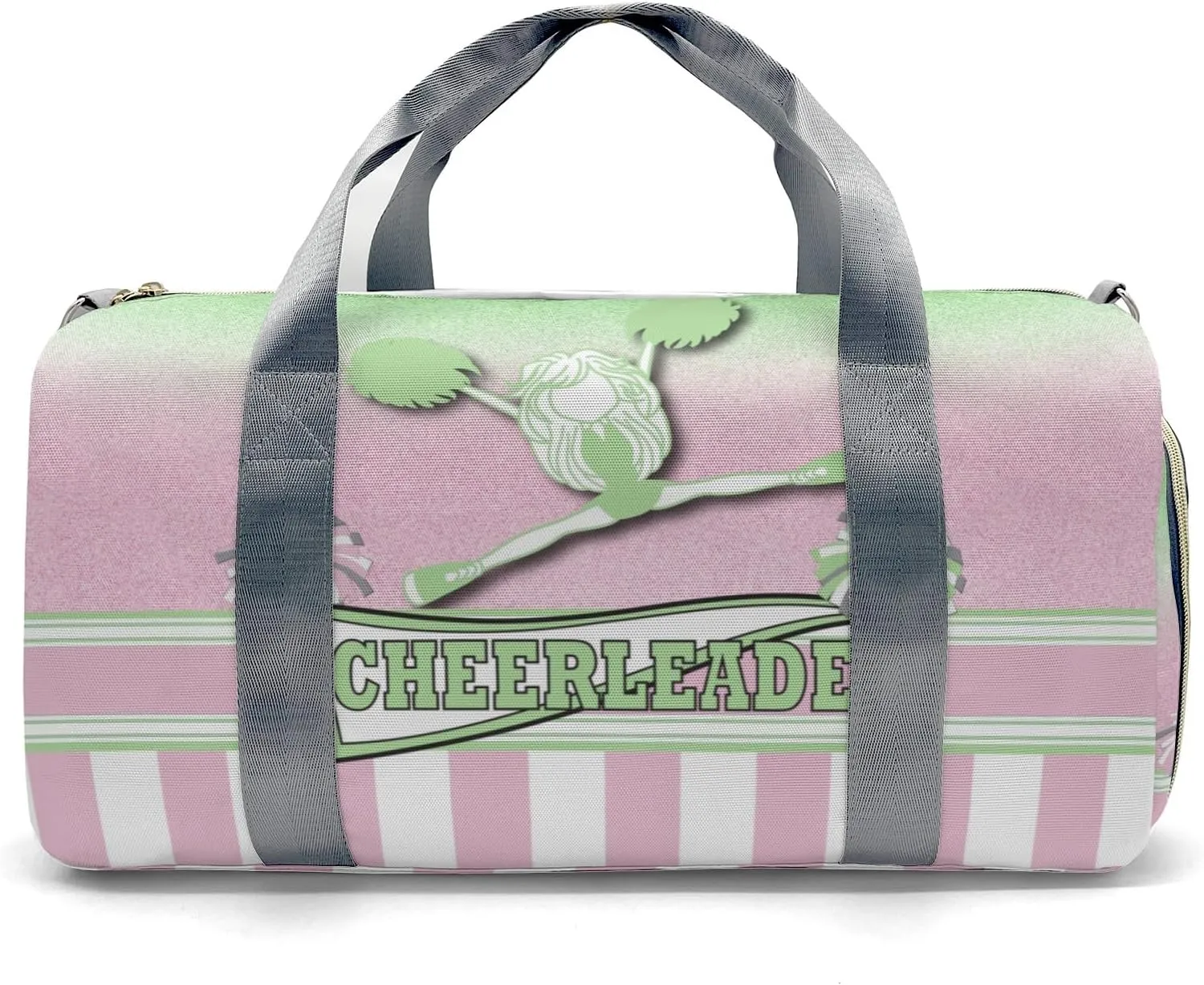 Personalized Cheerleader Girl Gradient Pom Pom Customized Multi-functional Handbag Travel Bag, Unisex Portable Travel Bag, Sports and Fitness Duffel Bag, Short Trip Storage Bag