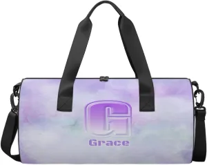 Personalized Duffel Bag for Dance Travel Gymnastics Sports, Dance Bag for Kids Boys Girls Men Women Gym Weekend Beach Sleepover Purple Watercolor