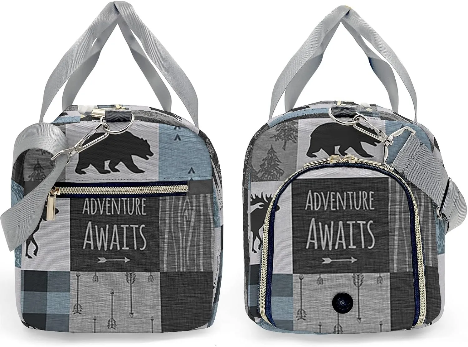 Personalized Forest Animals Bear Custom Multi-functional Travel Bag, Unisex Portable Duffel Bag, Short Distance Travel Assistant