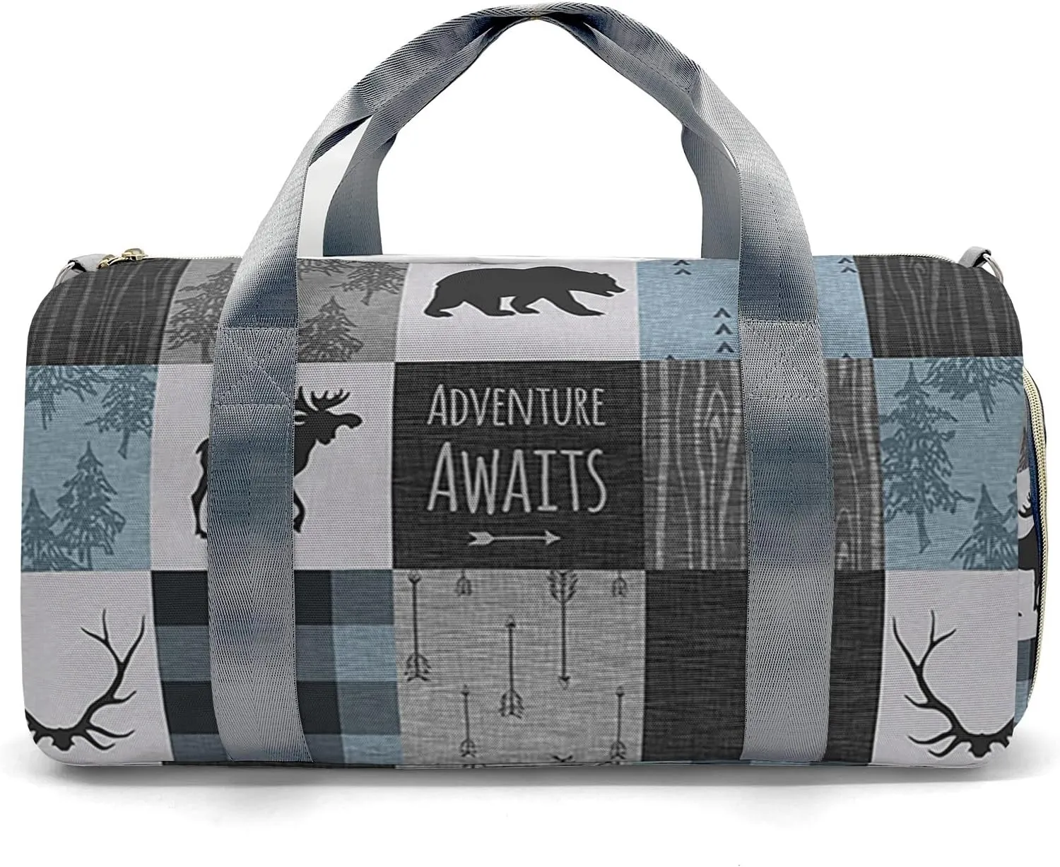 Personalized Forest Animals Bear Custom Multi-functional Travel Bag, Unisex Portable Duffel Bag, Short Distance Travel Assistant