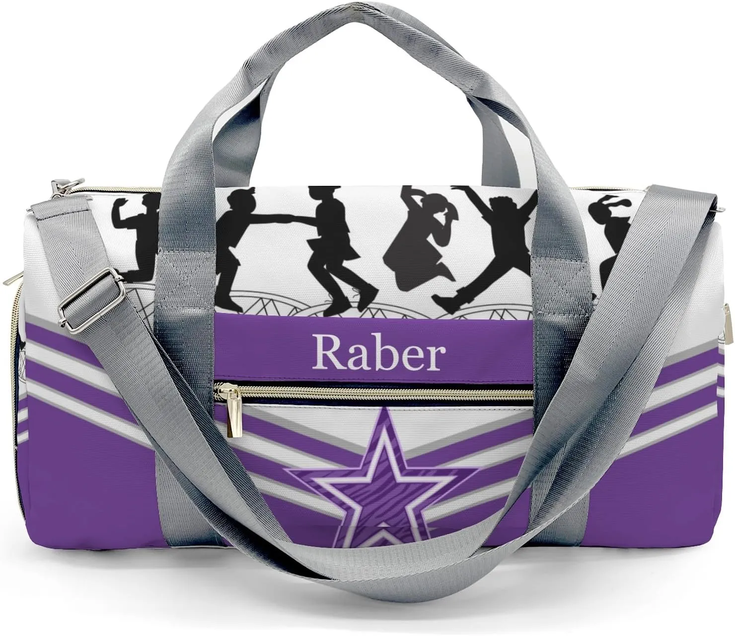 Personalized Jumping Trampoline Purple Athlete Customized Multi-functional Handbag Travel Bag, Unisex Portable Travel Bag, Sports and Fitness Duffel Bag, Short Trip Storage Bag