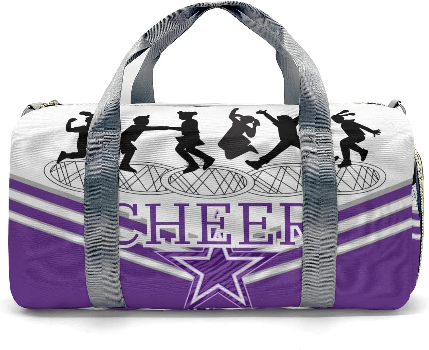 Personalized Jumping Trampoline Purple Athlete Customized Multi-functional Handbag Travel Bag, Unisex Portable Travel Bag, Sports and Fitness Duffel Bag, Short Trip Storage Bag