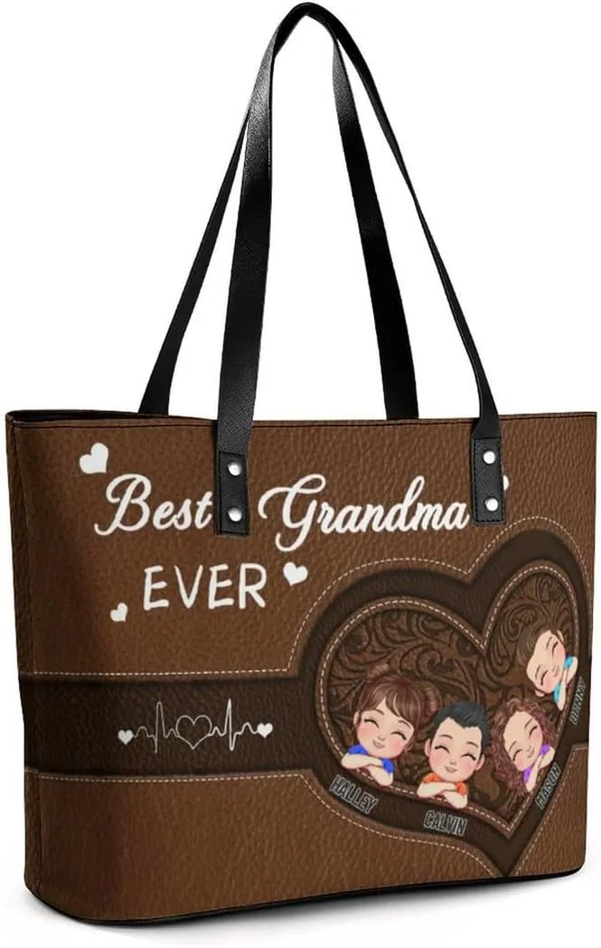 Personalized Shoulder Bag Custom Names Mothers Day Handbag Large Capacity Handbag Gift for Grandmother Mom Mother
