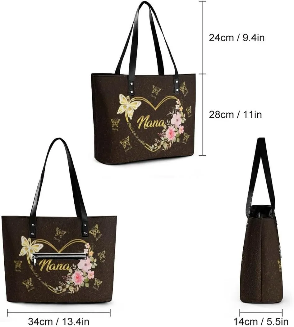 Personalized Shoulder Bag Custom Names Mothers Day Handbag Large Capacity Handbag Gift for Grandmother Mom Mother