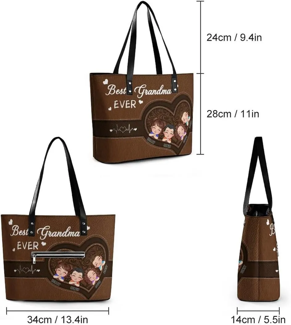 Personalized Shoulder Bag Custom Names Mothers Day Handbag Large Capacity Handbag Gift for Grandmother Mom Mother