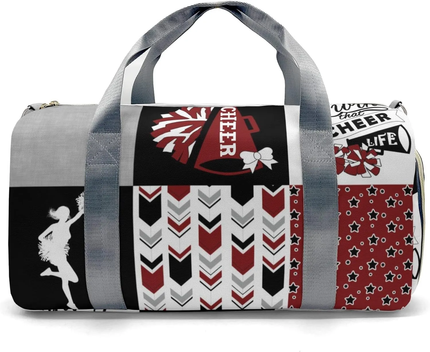 Personalized Sport Cheerleader Girl Red Custom Multi-functional Travel Bag, Unisex Portable Duffel Bag, Short Distance Travel Assistant