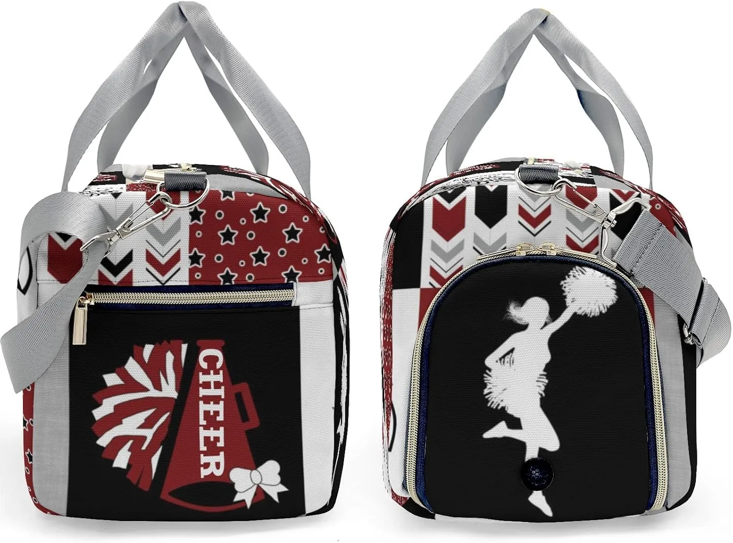 Personalized Sport Cheerleader Girl Red Custom Multi-functional Travel Bag, Unisex Portable Duffel Bag, Short Distance Travel Assistant