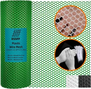 Pet & Garden Safeguard - 15.7IN x 32.8FT Roll - Green Plastic Netting, Multi-Use Decorative Fencing for Poultry, Dogs, Rabbits,Chicken and Snake Barrier