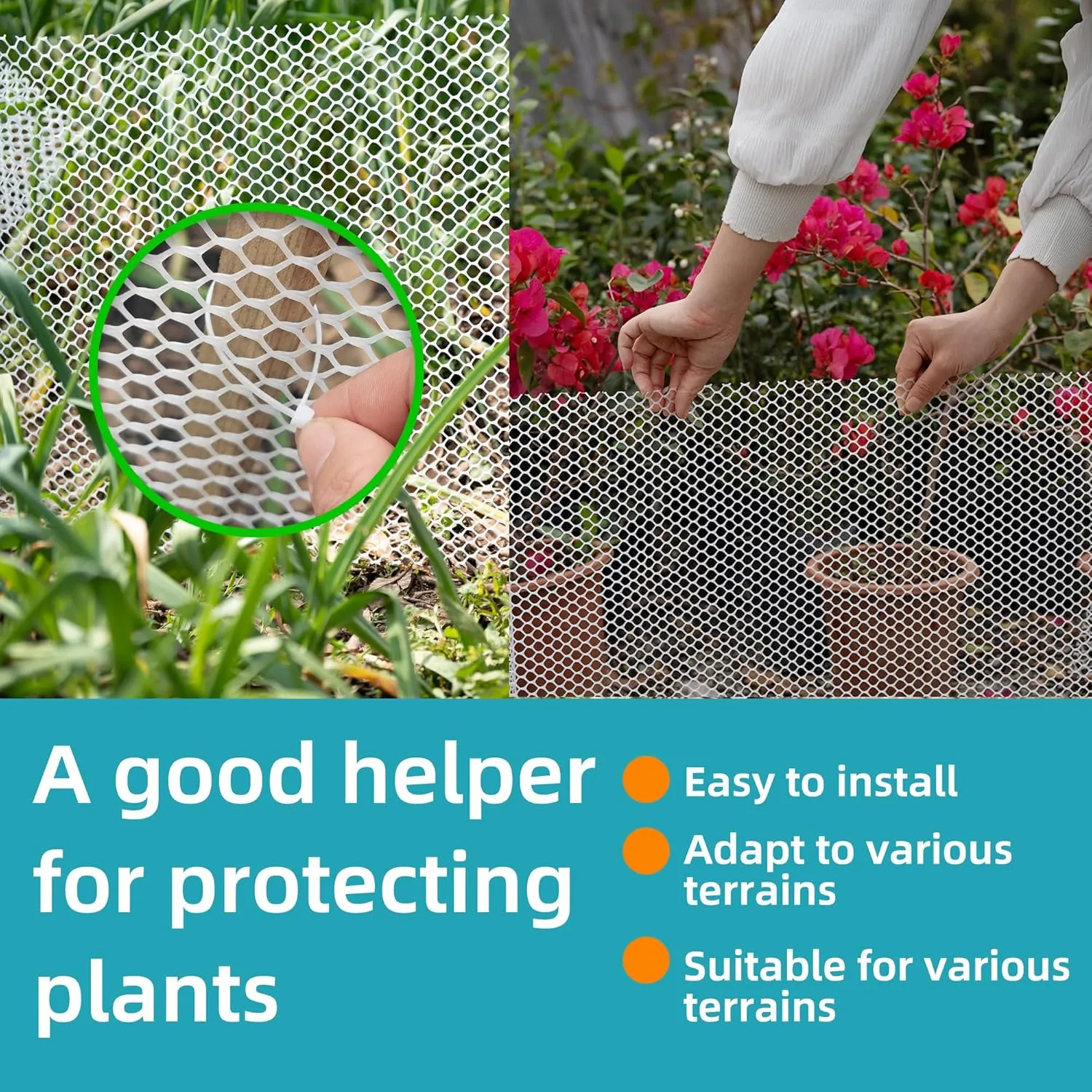 Pet & Garden Safeguard - 15.7IN x 32.8FT Roll - Green Plastic Netting, Multi-Use Decorative Fencing for Poultry, Dogs, Rabbits,Chicken and Snake Barrier