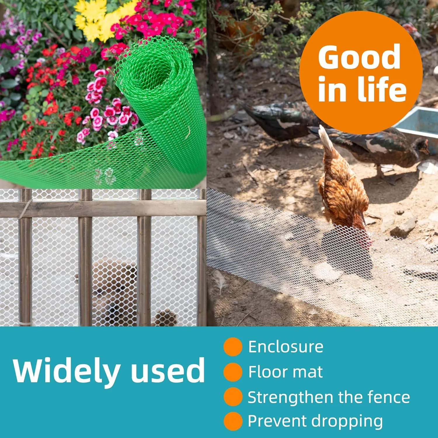 Pet & Garden Safeguard - 15.7IN x 32.8FT Roll - Green Plastic Netting, Multi-Use Decorative Fencing for Poultry, Dogs, Rabbits,Chicken and Snake Barrier