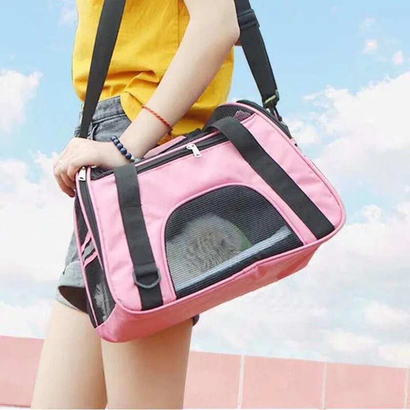 Pet Carrier Bag Portable Large Cat Dog Comfort Tote Travel Bag Airline Approved
