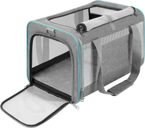 Pet Carrier for Large Cats 20 lbs  / Soft Sided Small Dog Travel Carriers Top Load/Collapsible Carrier Bag for Big Cat / 2 Kittens Sturdy Transport Carriers Long Trips/Medium Cats 15 pounds