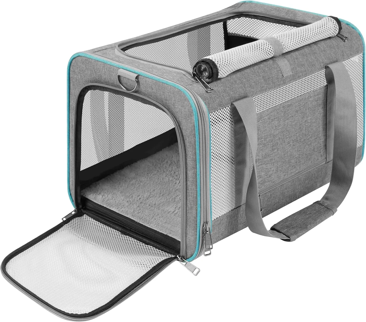 Pet Carrier for Large Cats 20 lbs  / Soft Sided Small Dog Travel Carriers Top Load/Collapsible Carrier Bag for Big Cat / 2 Kittens Sturdy Transport Carriers Long Trips/Medium Cats 15 pounds