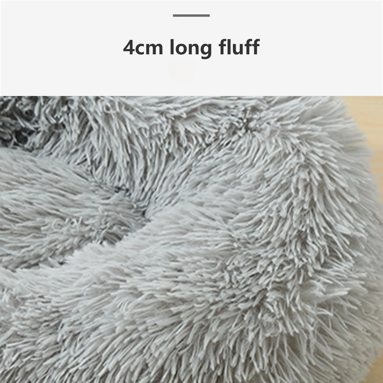 Pet Dog Bed Bedding Warm Plush Round Comfortable Dog Nest Light Grey M 70cm