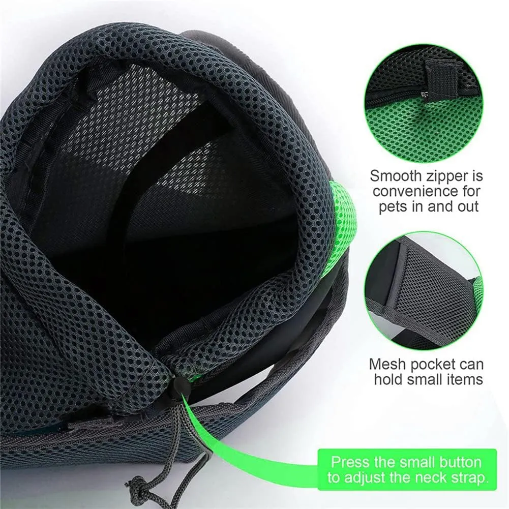 Pet Dog Sling Carrier, Breathable Mesh Hand Free Adjustable Travel Safe Puppy Sling Bag Carrier Dog Satchel Carrier for Dogs Cats Rabbit Small Animals (Adjustable Buckle for Under 5 lbs, Blue)