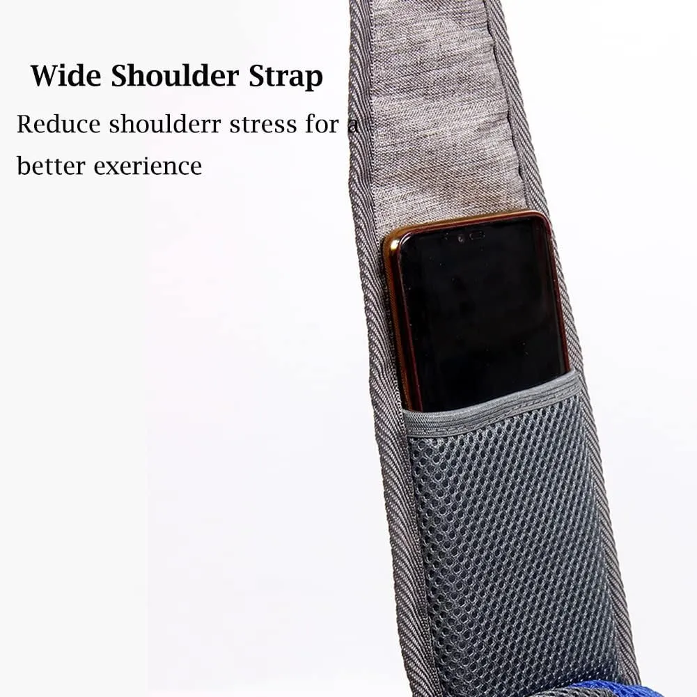Pet Dog Sling Carrier, Breathable Mesh Hand Free Adjustable Travel Safe Puppy Sling Bag Carrier Dog Satchel Carrier for Dogs Cats Rabbit Small Animals (Adjustable Buckle for Under 5 lbs, Blue)