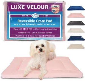 Pet Dreams Dog Crate Pad - Washable Kennel Mat, Crate Pads for Dog Cages, Non-Toxic, Flat Indoor Cat Bed, Fits iCrate 18, 24, 30, 36, 42, 48 Inches (Pink, Small, 24")