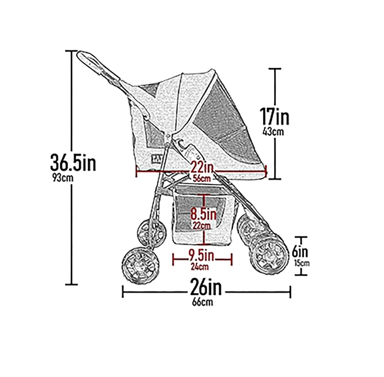 Pet Gear Happy Trails Lite Pet Stroller for Cats/Dogs, Zipper Entry, Easy Fold with Removable Liner, Safety Tether, Storage Basket, Pebble