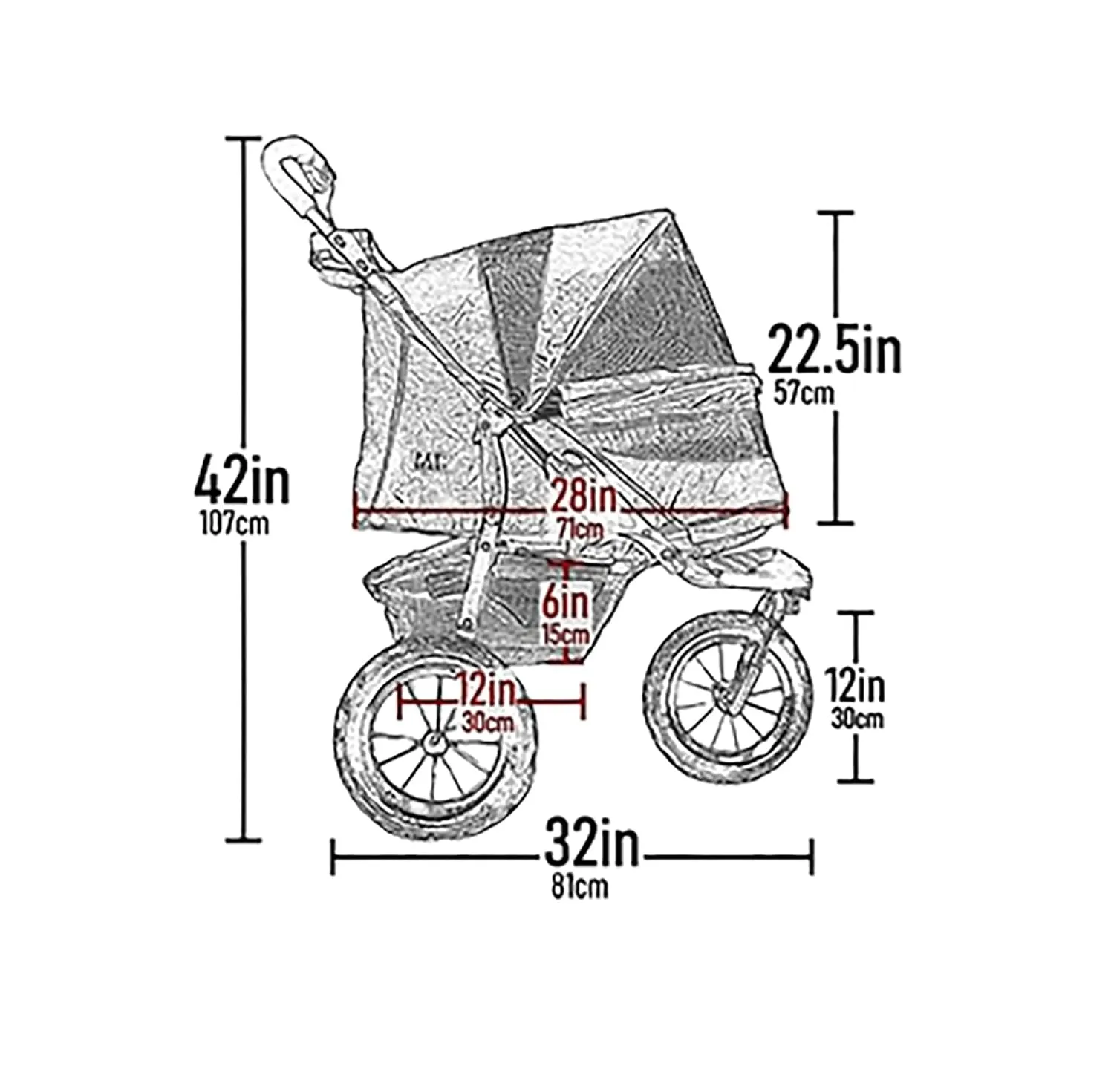 Pet Gear No-Zip NV Pet Stroller for Cats/Dogs, Zipperless Entry, Easy One-Hand Fold, Gel-Filled Tires, Plush Pad   Weather Cover Included, Black Spots