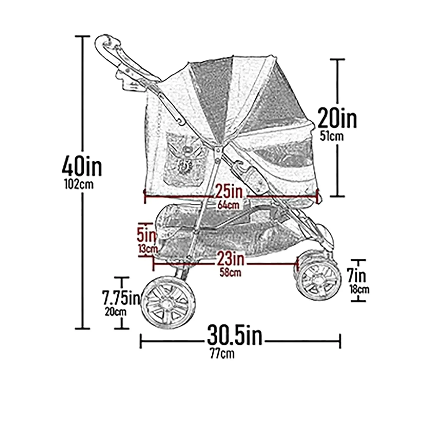 Pet Gear No-Zip Special Edition 3 Wheel Pet Stroller for Cats/Dogs, Zipperless Entry, Easy One-Hand Fold, Removable Liner, Cup Holder, Magenta