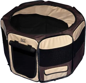 Pet Gear Travel Lite Portable Play Pen/Soft Crate with Removable Shade Top for Dogs/Cats/Rabbits, Easy-Fold   Built-in Stay Fold Band, Durable 600D Fabric, Indoor/Outdoor, 3 Sizes, Sahara, 29-Inch