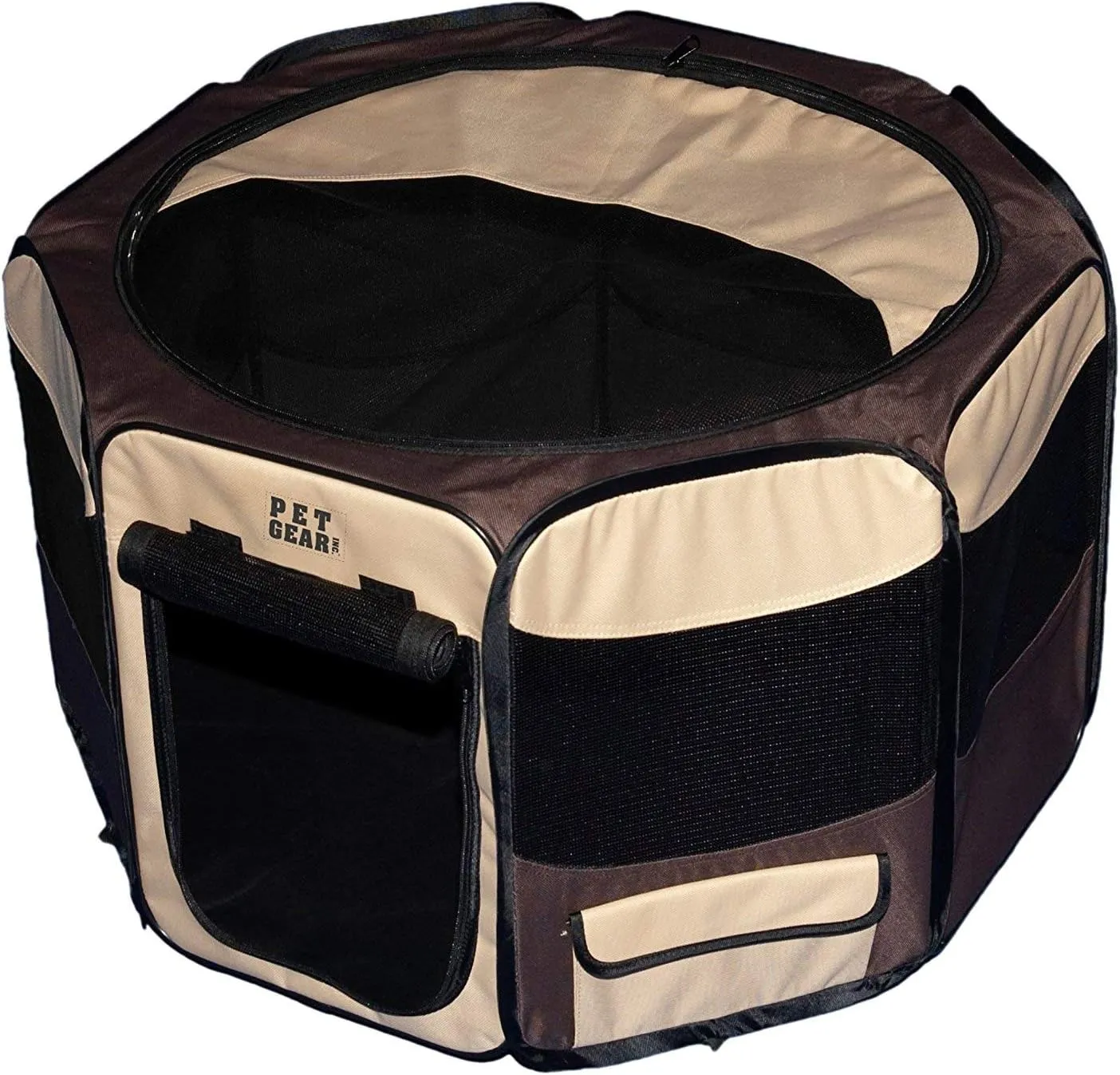 Pet Gear Travel Lite Portable Play Pen/Soft Crate with Removable Shade Top for Dogs/Cats/Rabbits, Easy-Fold   Built-in Stay Fold Band, Durable 600D Fabric, Indoor/Outdoor, 3 Sizes, Sahara, 29-Inch