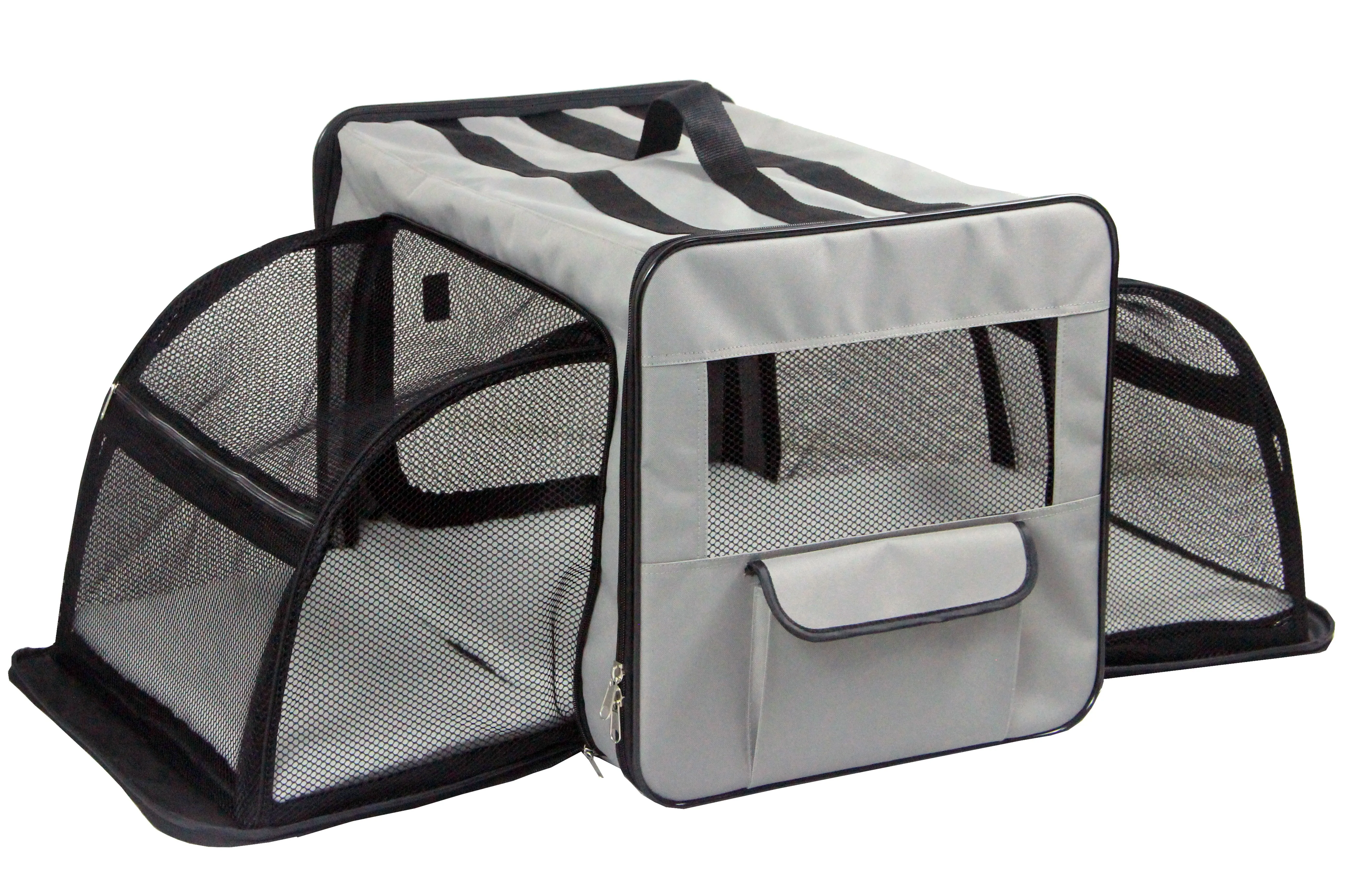 Pet Life Capacious Dual-Expandable Wire Folding Lightweight Collapsible Travel Pet Dog Crate: Size X-Small,Color Blue