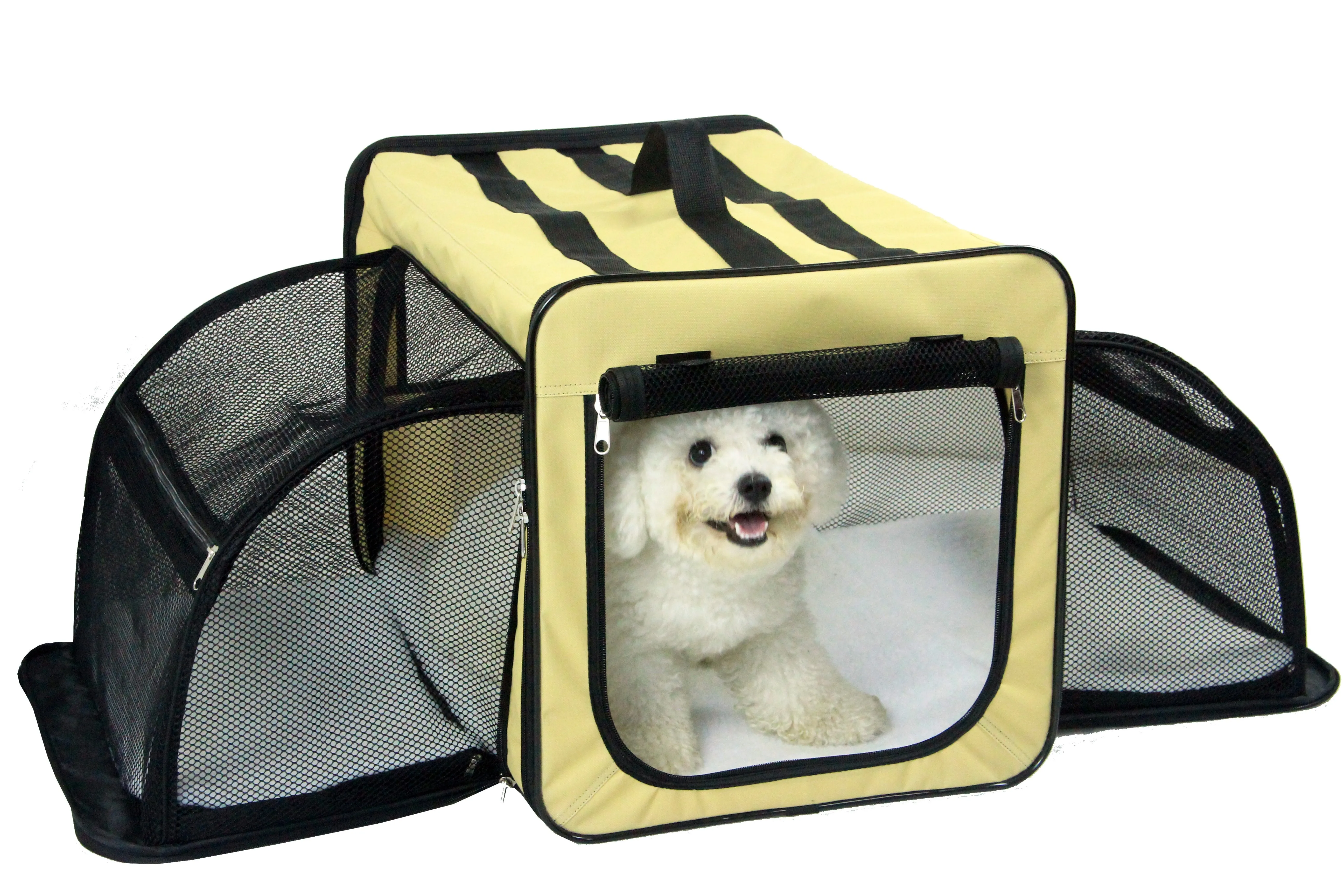 Pet Life Capacious Dual-Expandable Wire Folding Lightweight Collapsible Travel Pet Dog Crate: Size X-Small,Color Blue