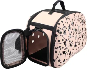 Pet Life 'Narrow Shelled' Perforated Lightweight Collapsible Military Grade Fashion Designer Travel Pet Dog Carrier Crate, Pink, Black, One Size (One Size, Black)