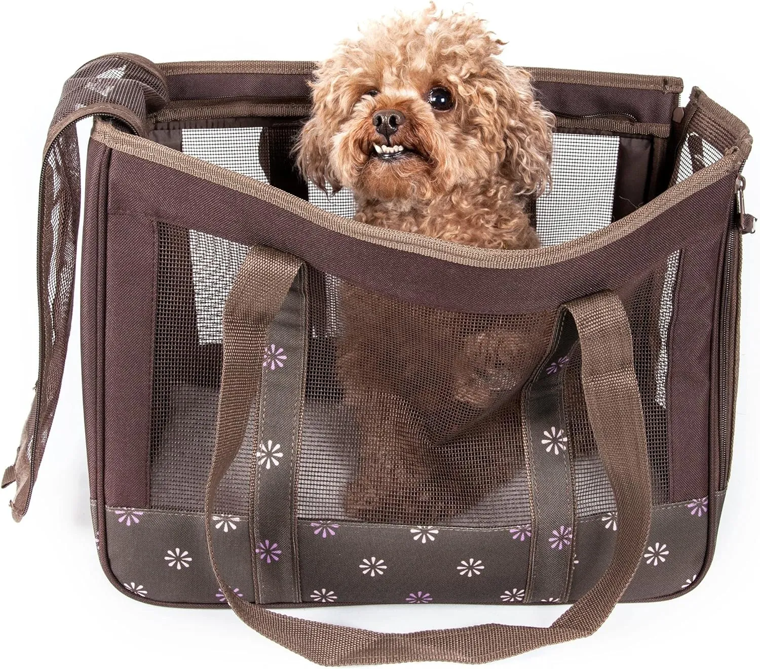 Pet Life Surround-View Fashion Pet Carrier - Travel Airline Approved Dog Carrier with Dual-mesh sunroof