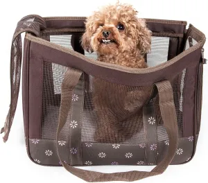 Pet Life Surround-View Fashion Pet Carrier - Travel Airline Approved Dog Carrier with Dual-mesh sunroof