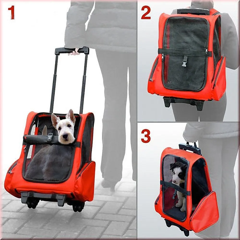 Pet Safety Transport Carrier Backpack Trolley