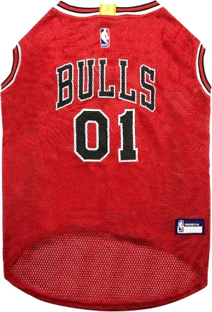 Pets First NBA CHICAGO BULLS DOG Jersey, Medium - Tank Top Basketball Pet Jersey