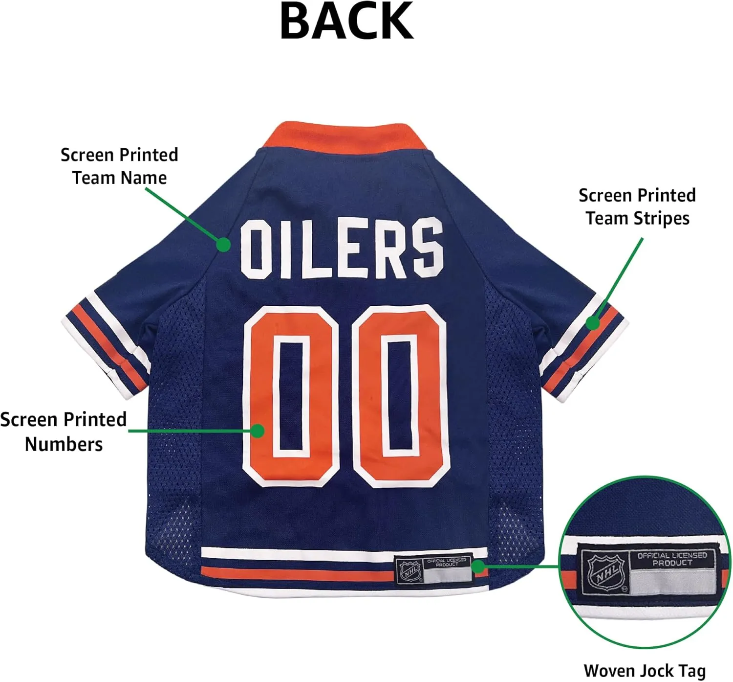Pets First NHL Hockey Edmonton Oilers Mesh Jersey for Dogs & Cats, Size Medium, Licensed Dog Jersey with Your Favorite Hockey Team