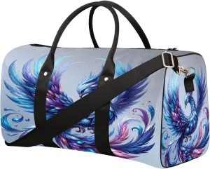 Phoenix Blue Animal Travel Duffle Bag Sports Gym Bags for Women Men Weekender Overnight Bags Waterproof Carry On Tote Bag Workout Bag for Dance Swimming Yoga Hospital
