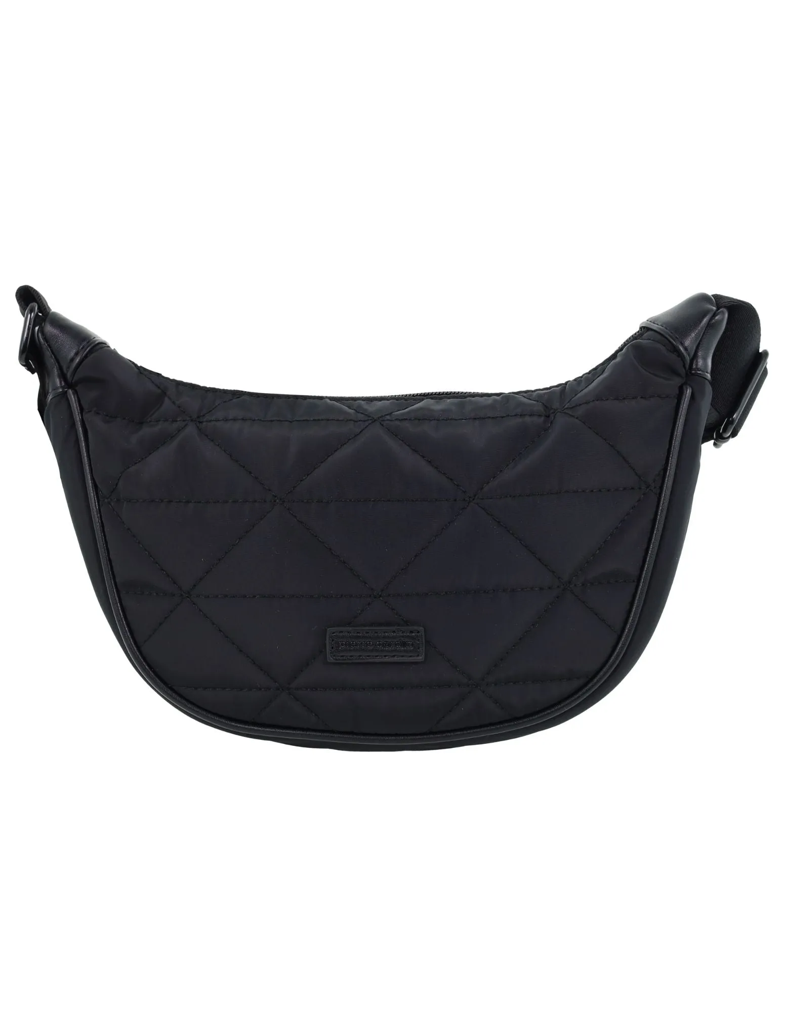Pierre Cardin Ladies Nylon Crescent Cross-Body Bag in Black