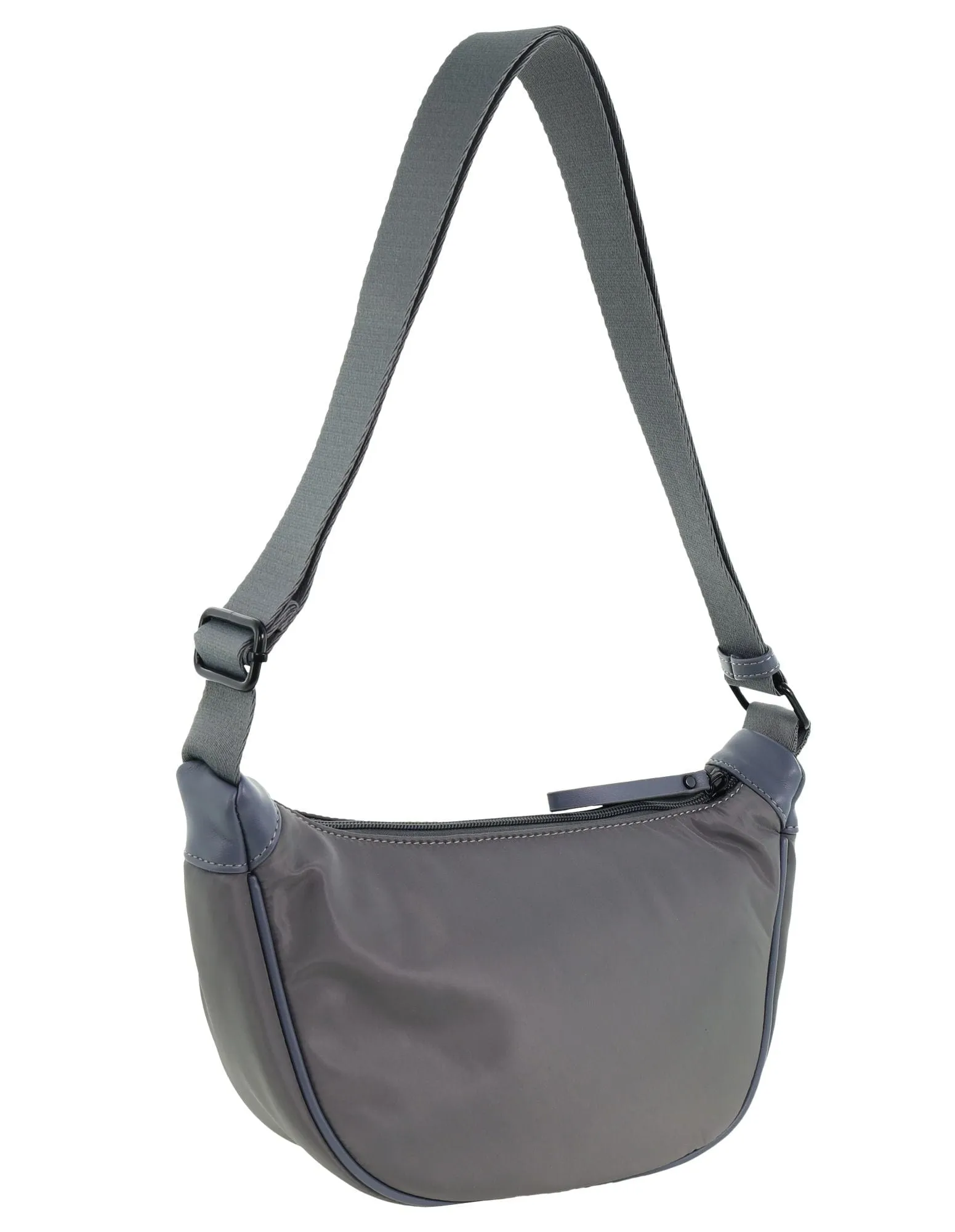Pierre Cardin Ladies Nylon Crescent Cross-Body Bag in Grey