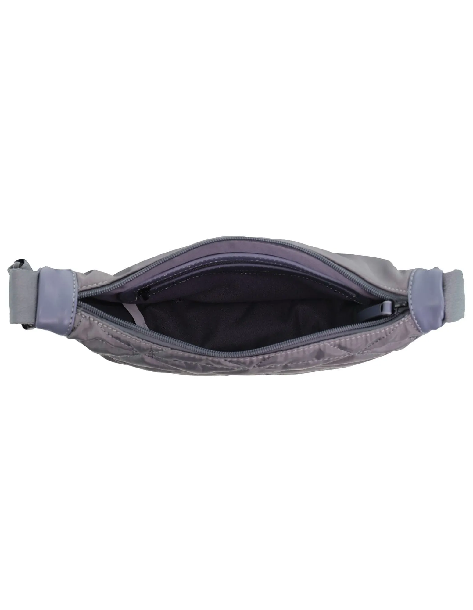 Pierre Cardin Ladies Nylon Crescent Cross-Body Bag in Grey
