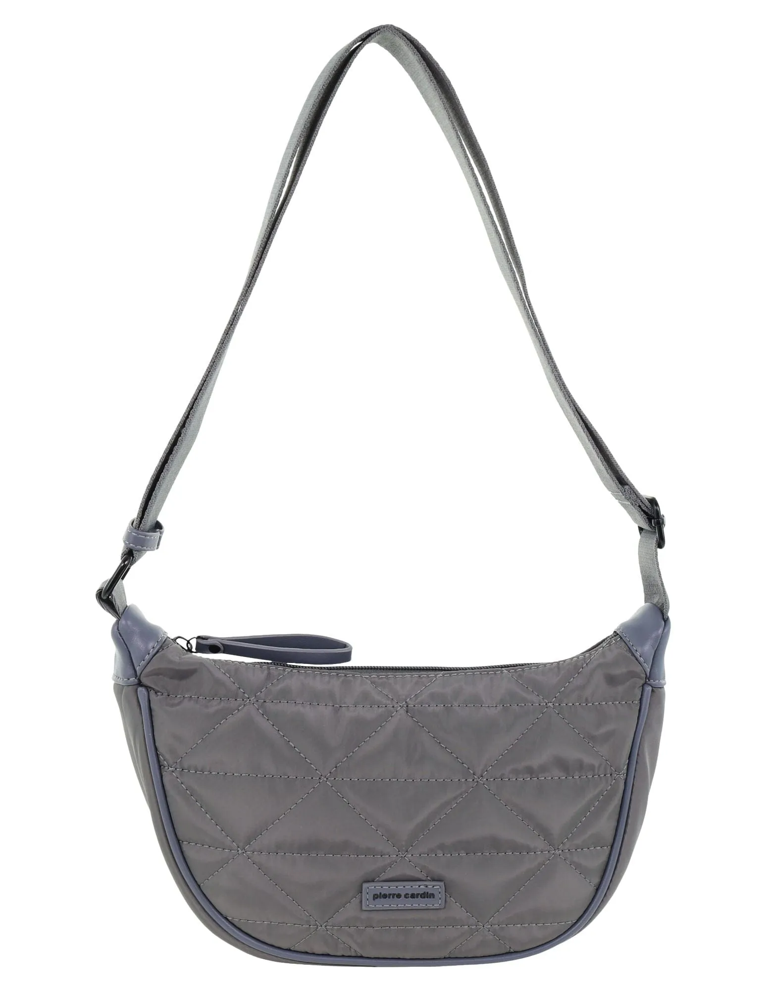 Pierre Cardin Ladies Nylon Crescent Cross-Body Bag in Grey