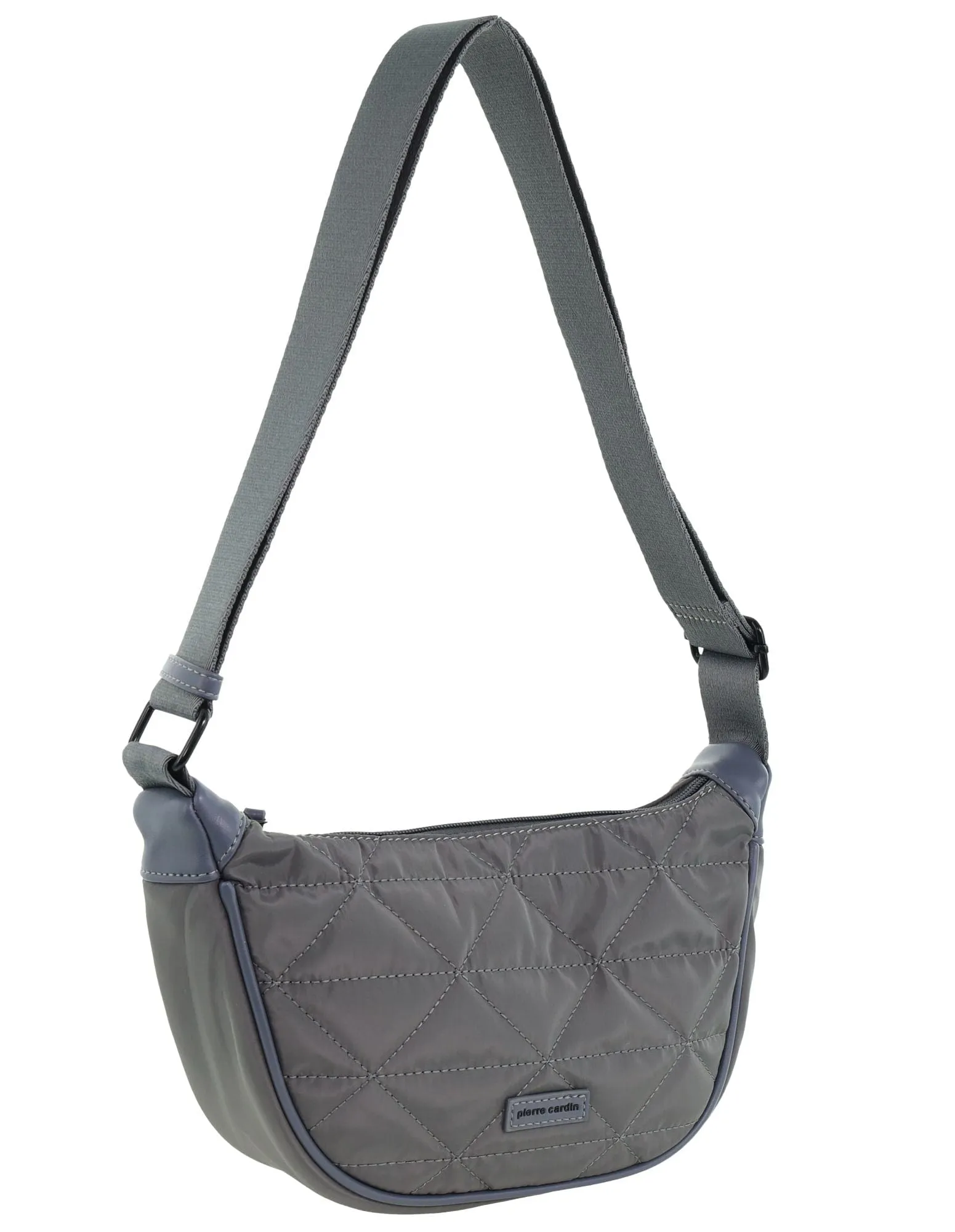Pierre Cardin Ladies Nylon Crescent Cross-Body Bag in Grey