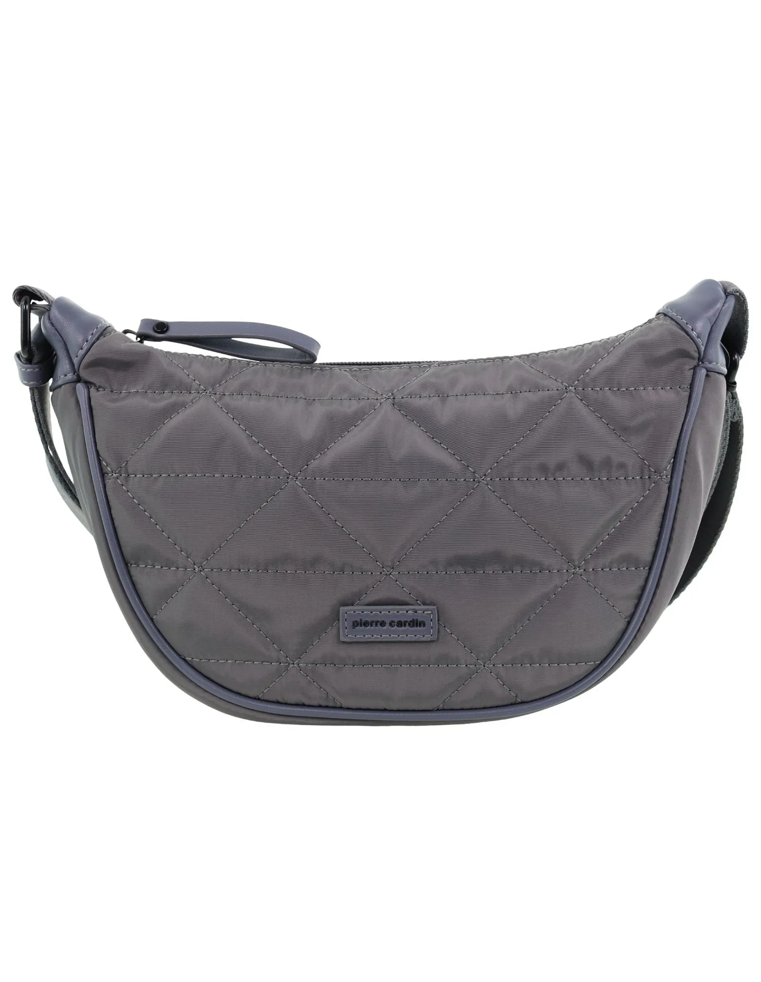 Pierre Cardin Ladies Nylon Crescent Cross-Body Bag in Grey