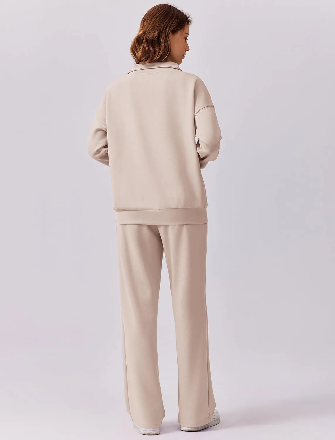 PINSPARK 2 Piece Sets for Women 2025 Fall Outfits Sweatsuit Oversized Sweatshirt Wide Leg Sweatpants Matching Set Tracksuit