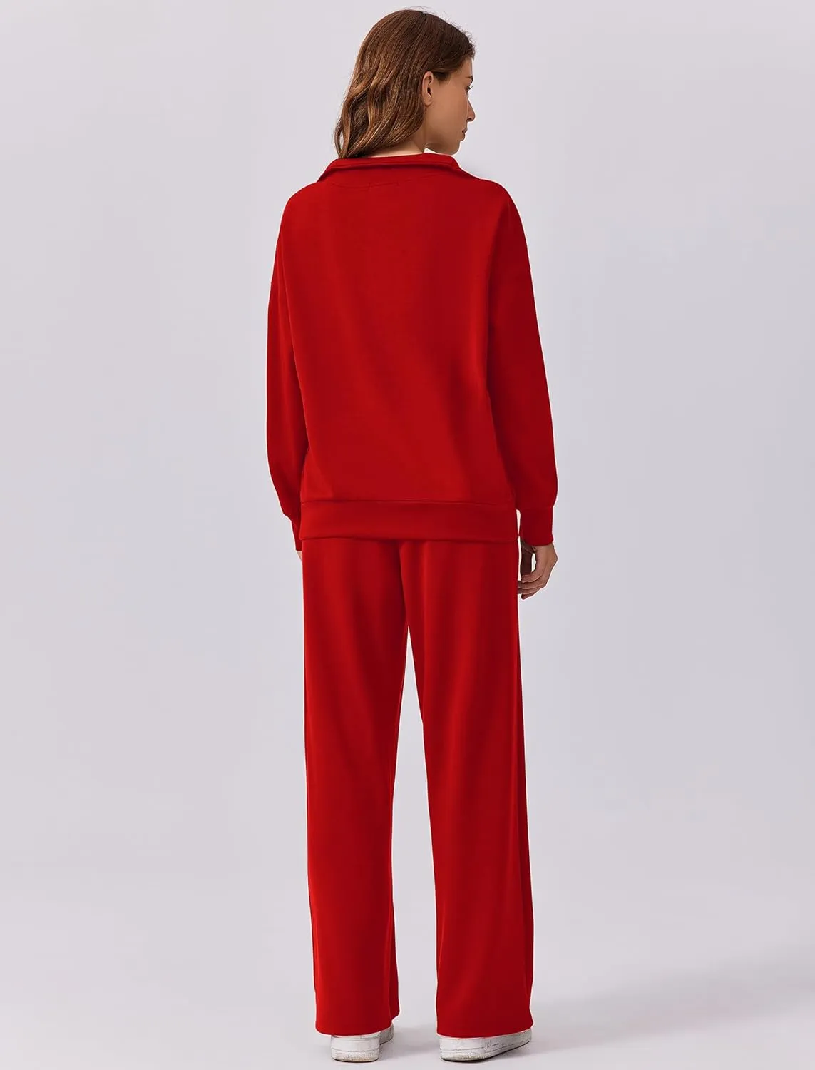 PINSPARK 2 Piece Sets for Women 2025 Fall Outfits Sweatsuit Oversized Sweatshirt Wide Leg Sweatpants Matching Set Tracksuit
