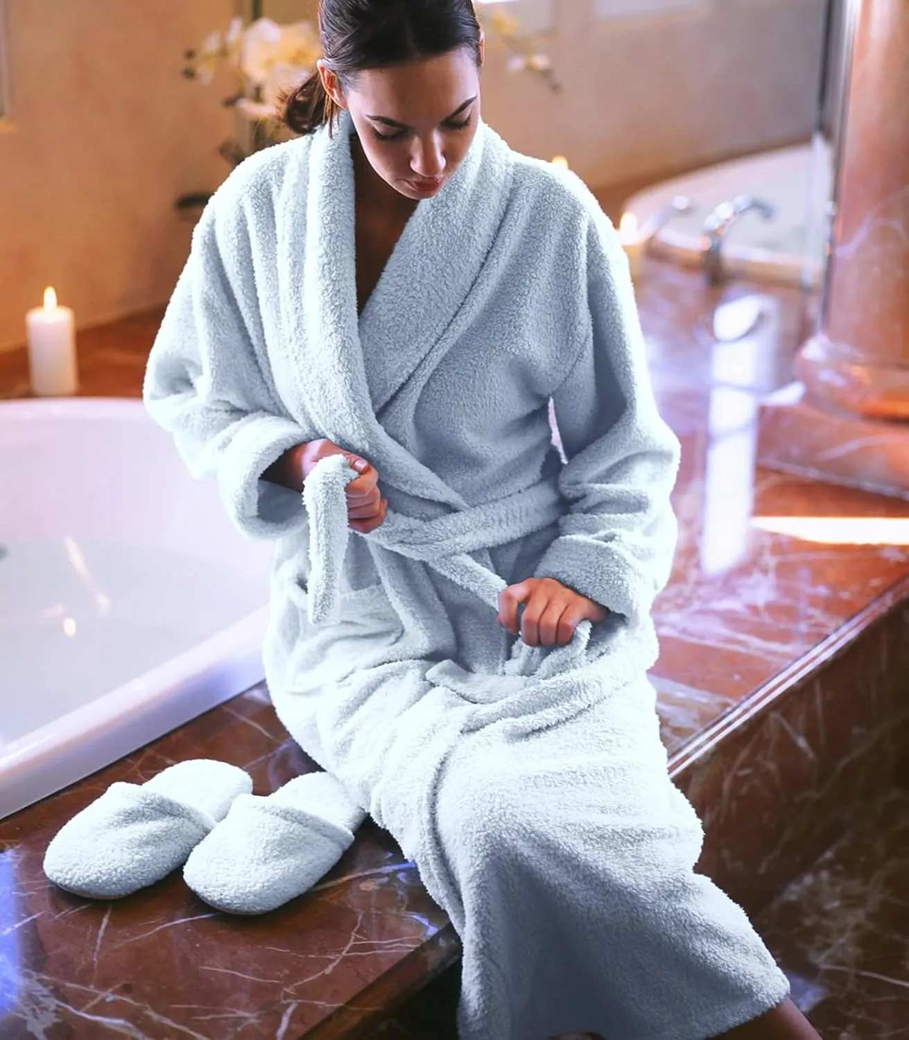 Plush Microfiber Fleece Robe | Super Soft & Warm | Lightweight | Full Length